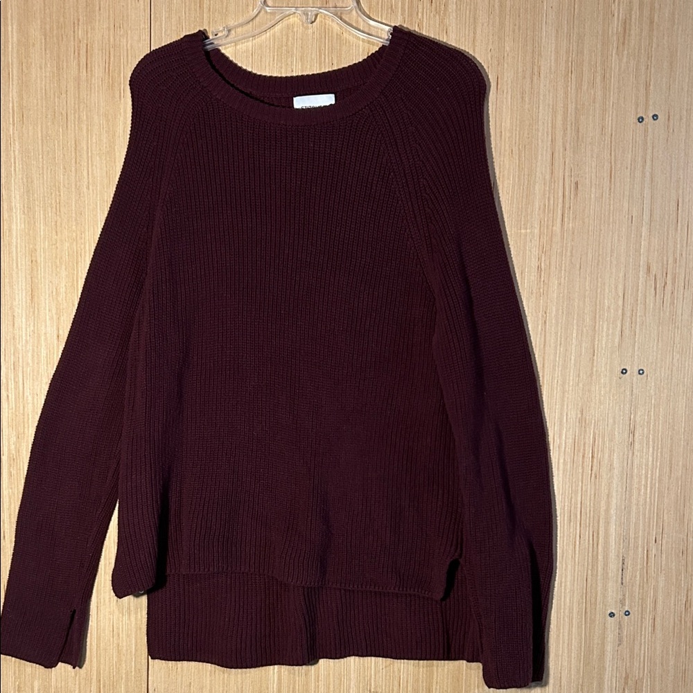 Stitches Women's Deep Burgundy Crew Neck Sweater